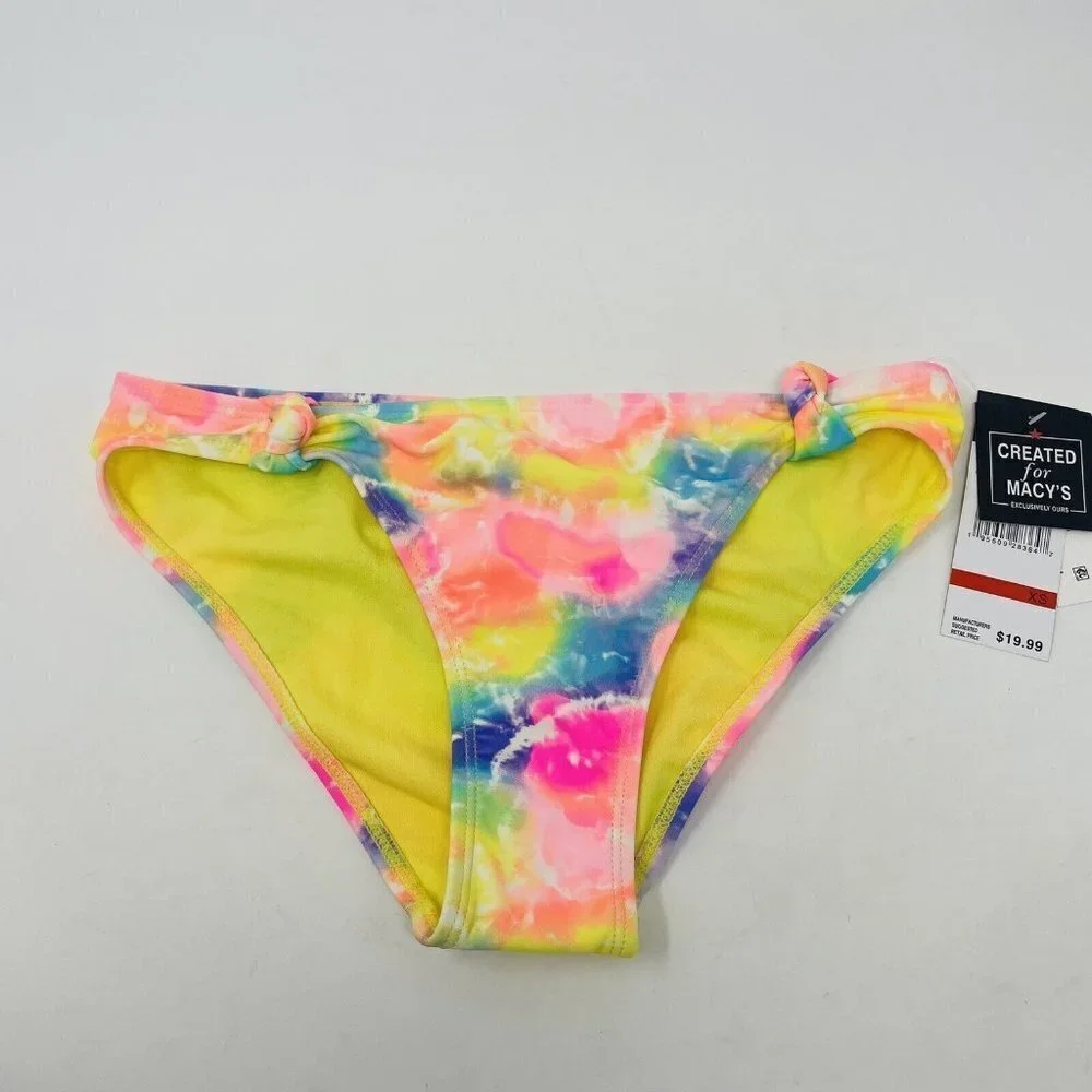 California‎ Waves Juniors Size XS Tie-Dyed Knotted Swim Bikini Bottoms 1900